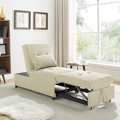 Sofa Cama Convertible 4 En 1 Color Beige Marca Antetek