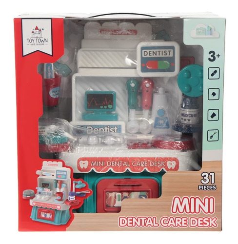 Toy Town - Mini Mesa De Dentista Con 31 Piezas