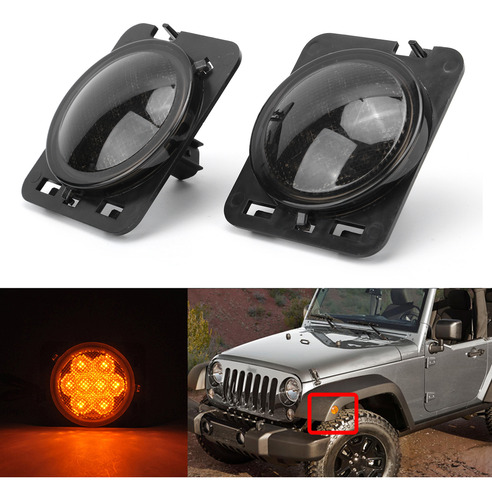 Luz De Marcação Lateral Led Para Jeep Wrangler Jk Jku 2007-2