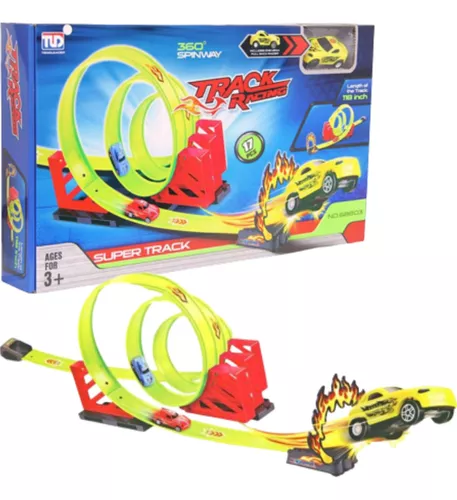 Pista de carrinho hot wheels set Duplo Looping Brinquedo Tipo Hotwheels  Pista Infantil Com Carrinho Fricção hot wheels city - Corre Que Ta Baratinho