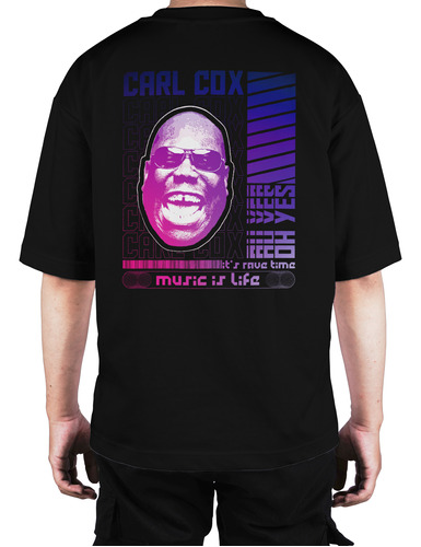Camiseta Oversize Carl Cox Music Life Morado
