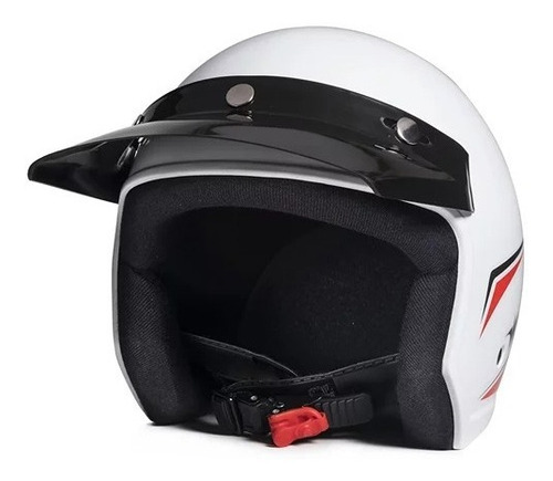 Capacete Aberto Taurus Wind Tecno V3 Branco E Vermelho Tamanho do capacete 58