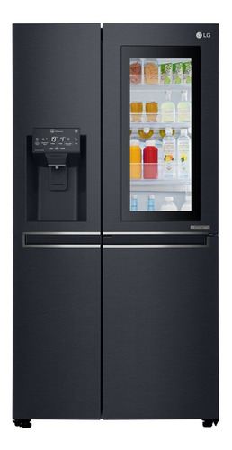 Refrigerador inverter no frost LG LS65SXTAFQ negro matte steel con freezer 601L