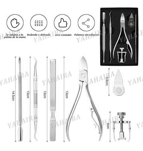 Kit Herramientas Uñas Encarnadas Set Pedicura Corta Uñas 6pz