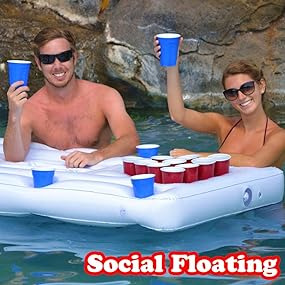 Gopong Inflable Para Piscina De Beer-pong, Inflable Socia