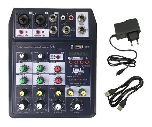 comprar Mesa De Som Jwl Mx-402i 4 Canais Bluetooth Usb Mp3 Interface 110V\u002F220V