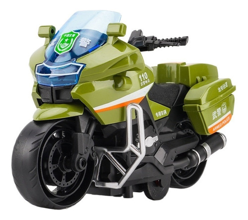 Juguetes Inertia Toy, Modelo De Motocicleta, Color Verde