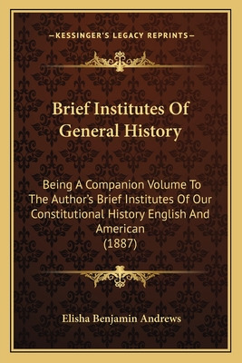 Libro Brief Institutes Of General History: Being A Compan...