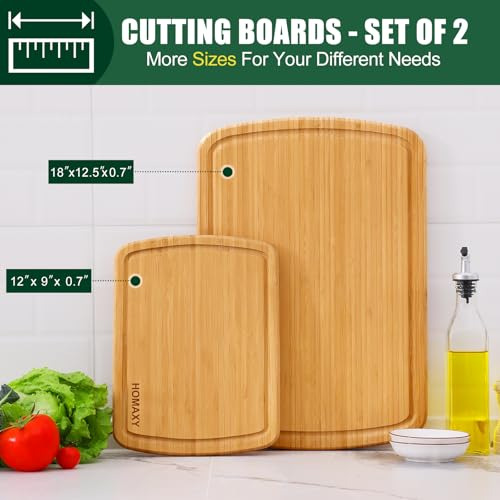 Tablas De Cortar De BambĂș Homaxy Para Cocina, Set De 2, Set