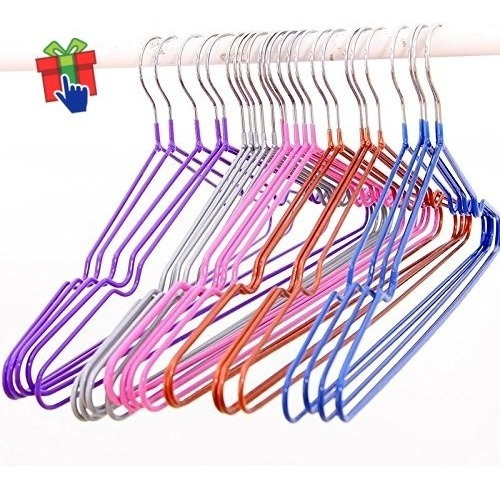 Imagen 3 de 6 de Pack X 50 Perchas Acero Forrado Goma Antideslizante 40cm
