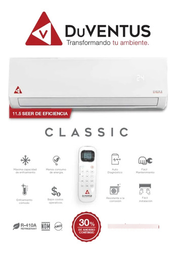 Duventus Nova Classic Mini Split 110v Color Blanco (12 Btu) (Usado)