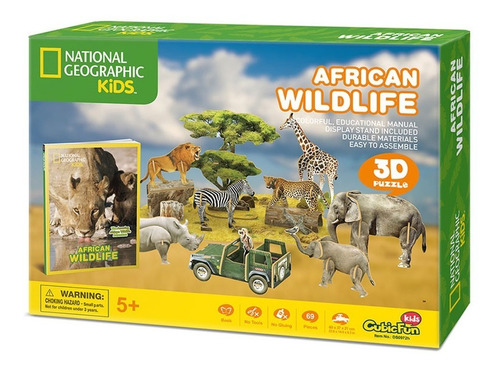 Puzzle 3d Natgeo African Wildlife 69 Pcs - Cubicfun