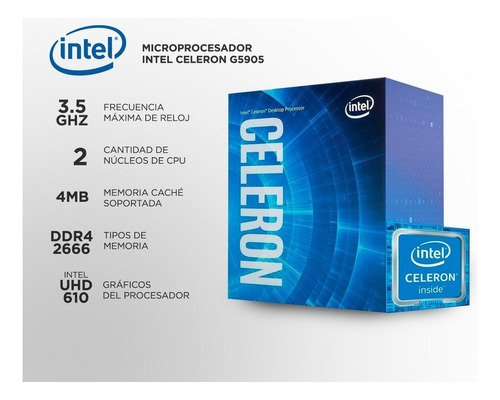 Procesador Intel Celeron G5905 3.5ghz 4mb Lga 1200 10ma Gen