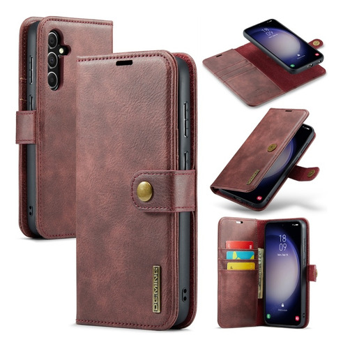 Funda De Piel De Vacuno Desmontable Para Samsung, Moda