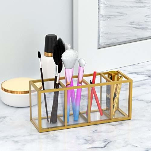 Organizador Portalapices 4 Compartimientos -dorado