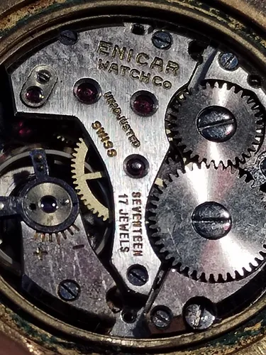 Reloj Enicar Antiguo Vintage Chapado En Oro 50s Cuerda Suizo