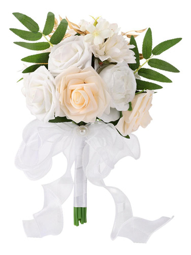 Ramo De Rosas De Seda De 11,4 Pulgadas Para , Ramo De Boda