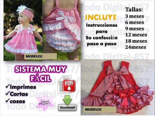 Molde Patrones Vestidos Bebe Con Panty Envío Gratis!pdf | MercadoLibre
