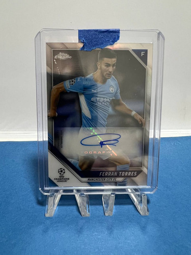 Barajita Topps Autografiada Ferran Torres. Manchester City