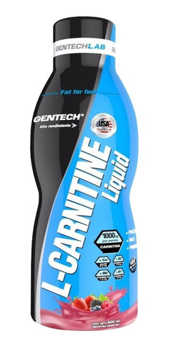 L Carnitina Liquida Gentech 500 Ml Quemador De Grasa + Dieta