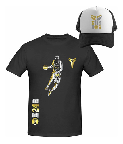 Kit De Playera + Gorra Kobe B 24 Mamba Gold & Silver