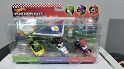 Hot Wheels Mariokart Pack 3 Parachute Mario/yoshi/waluigi