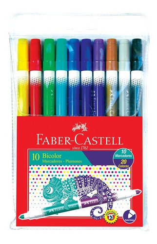 Plumones Faber Castell Bicolor X 10 Uds 