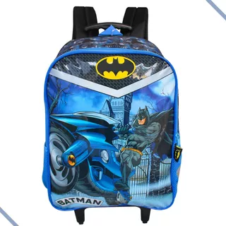 Mochila Escolar De Rodinhas Batman Gotham Dc Comics Infantil