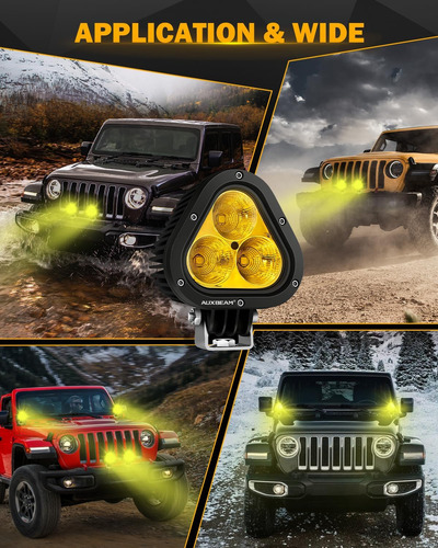Auxbeam De 4 Pulgadas Led Led, Luces De Color Ámbar En La De