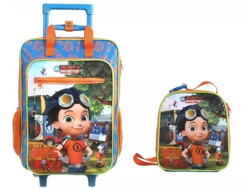 Kit Mochila Escolar Infantil Brancoala Games Rodinhas Tam G