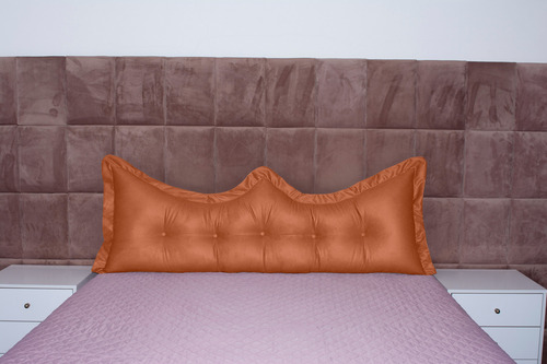 Almofada Encosto Coroa Queen 160 Cm Terracota Lisa