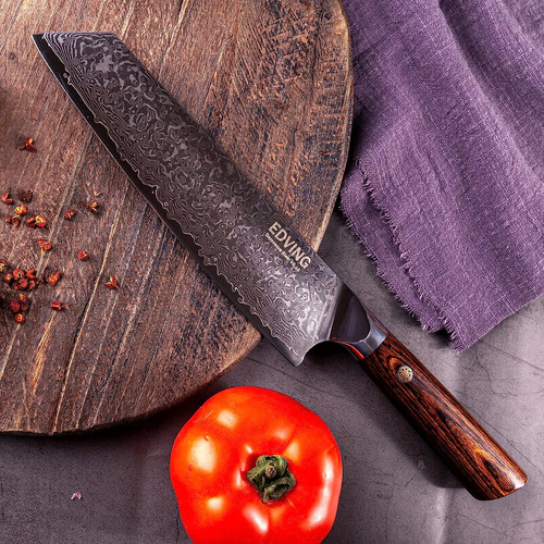 Edving Cuchillo De Chef Damasco Japón Vg-10 De 8 Pulgadas, D