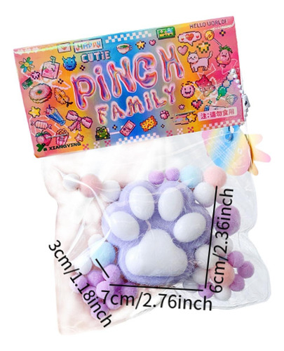 Juguete Suave Con Forma De Pata, Relleno Para Bolsa Violeta