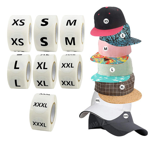 7 Rollo Redondo Ropa Tamaño Etiquetas Pegatinas