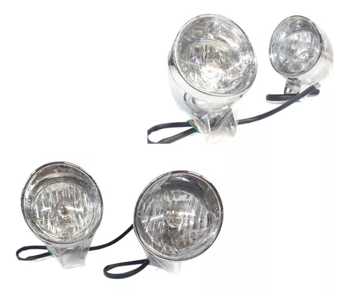 Faros Auxiliares Cromados Chopper Universales Moto