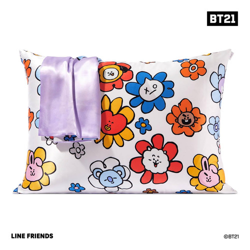 Funda De Almohada De Satén Kitsch X Bt21 (mang) Para Cabello