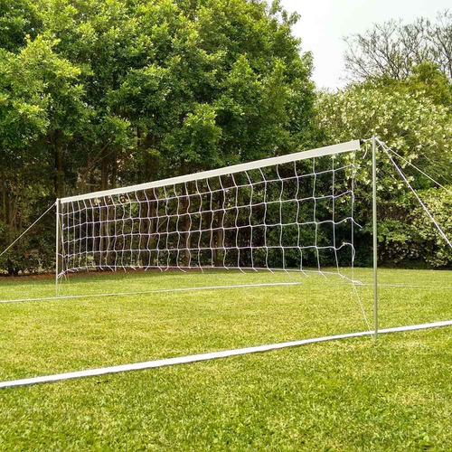 Imagen 2 de 10 de Cancha Futbol Tenis Completa Adulto Kit Poste Linea Red 6m - Para Cesped Y Arena Resiste Intemperie