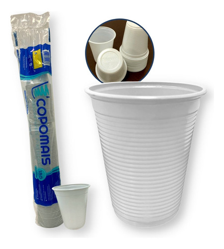 Vaso de plástico desechable de 100 ml, vaso de agua blanca de 180 ml | Copomais