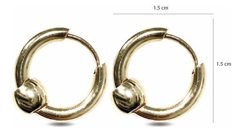 Aretes Arracadas Tipo Huggies Con Cuenta En Centro Acero Inoxidable Color Oro Joyeria Elegantes Finos Ligeros Moda Ideales Para Regalar Mujer