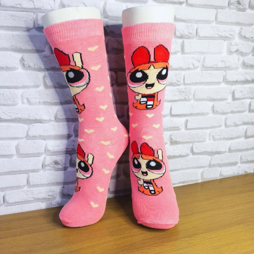 Kit Meias Cano Longo Meninas Superpoderosas Com 3 Unidades