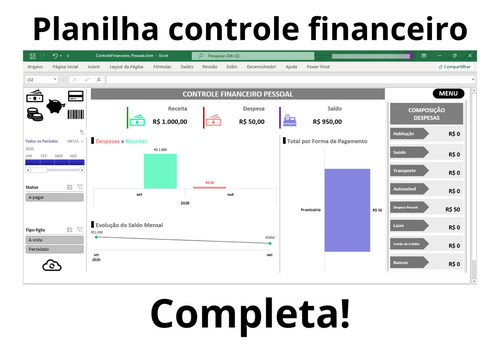 Planilha De Gestão Financeira Pessoal Com Suporte Dedicado