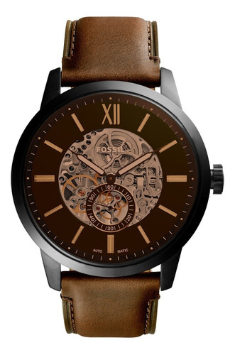 Reloj Hombre Fossil Townsman Mecanico Color de la correa Cafe