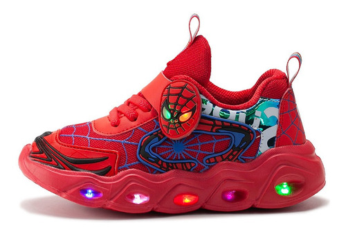 Calzado Deportivo Para Niños De Spiderman Con Luces Led