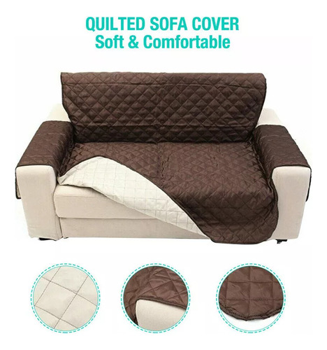 Protector Cubre Sillon Sala Sofá Doble Vista Lavable 1.20m