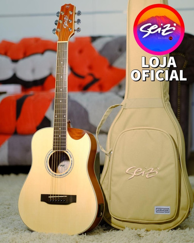 Violão Seizi Baby Akira Half Cutaway Natural Satin Com Bag