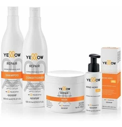 Shampoo, Acondicionador, Máscara Y Bond Héro Yellow Repair