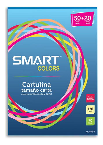 Hojas Opalina De Colores Smart Colors Carta Cartulina