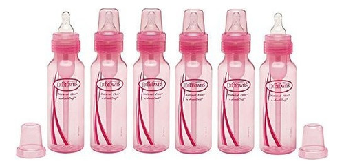 Dr. Frascos De 8 Oz De Color Rosa Estandar De Brown - 6 Uni