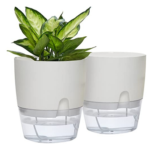 Self Watering Planter For Indoor Plants, 2 Pack 9.3 Inc...