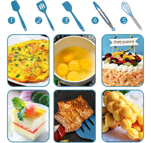 Mini Utensilios De Cocina Silicona - Juego De 5 Piezas